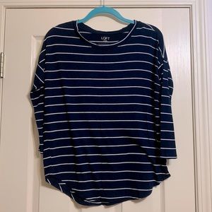 Loft striped 3/4 sleeve dolman top